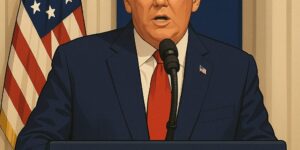 President Donald Trump speaks from the East Room of the White House in Washington, Saturday, June 21, 2025