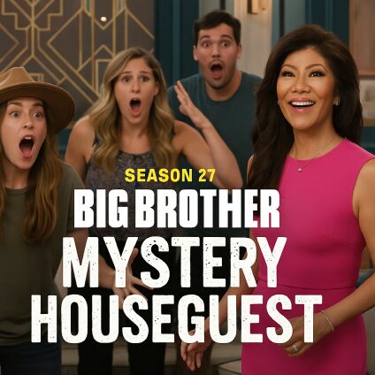 Big Brother Season 27 houseguests reacting in shock during the dramatic premiere night reveal.