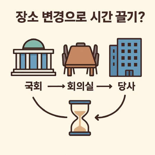 장소 변경으로 시간끌기?
