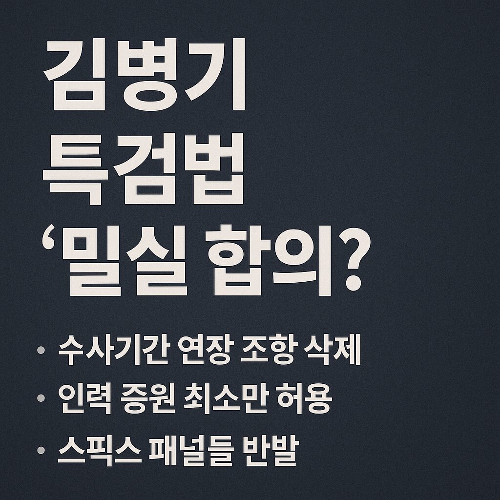 김병기 원내대표 3대 특검법 수정’ 국민의힘 요구 수용