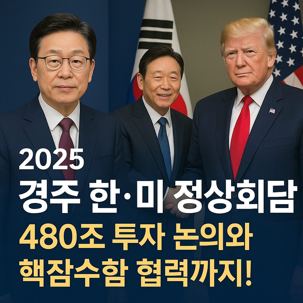 2025 경주 에이팩 한미 정상회담 협상 내용 쉽게 정리 1 이재명 대통령과 도널드 트럼프 미국 대통령이 경주에서 열린 2025 한·미 정상회담에서 악수하는 모습