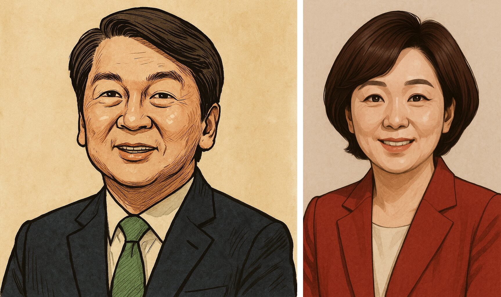 안철수 의원과 김은혜 의원의 대장동 사건 항소 포기 비판 관련 일러스트 이미지