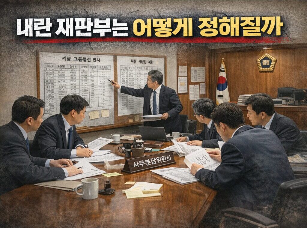 Judicial panel selection process for a special sedition trial division in a Korean courtroom